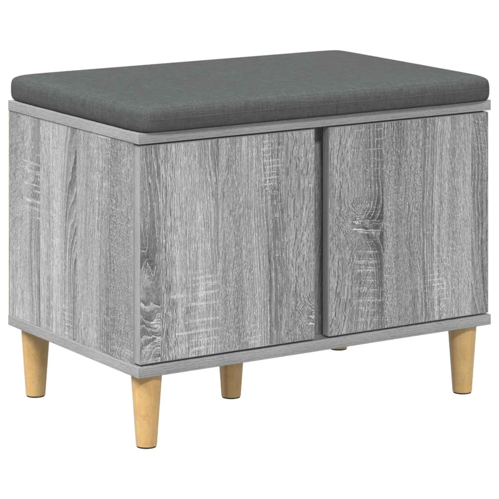 Panca per ingresso con cuscino Sonoma grigia 60 x 38 x 46 cm
