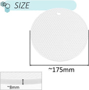 Sostegno termoresistente Ø175 mm - Antiscivolo in silicone - Mat di cucina - Tavolo - Vetro - Bicchiere - Spessore 8 mm - Sostegni