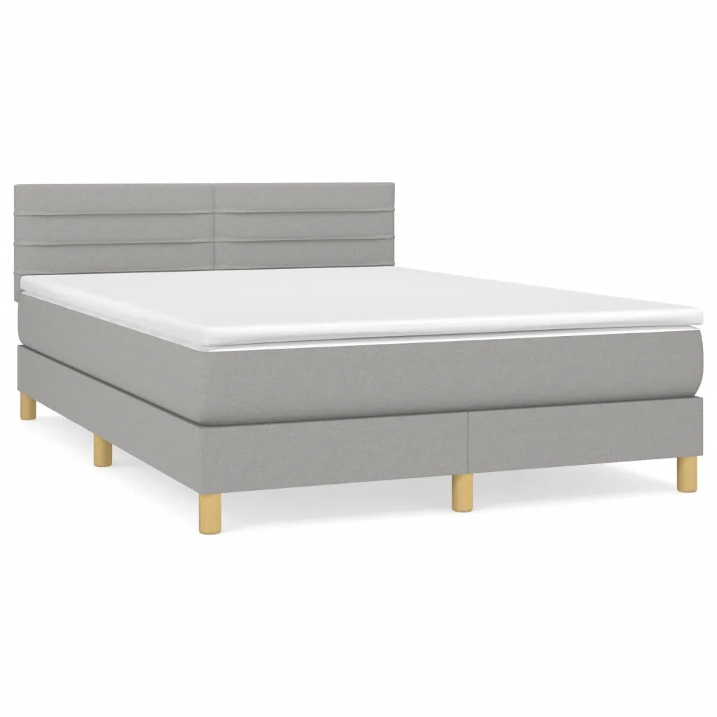 Giroletto a Molle con Materasso Grigio Chiaro 140x200cm Tessuto 3140697