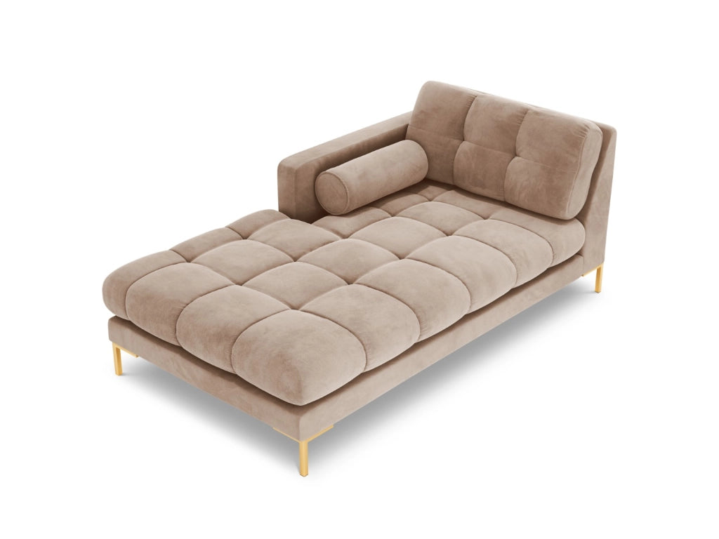 Cosmopolitan Design - Chaise longue sinistra "Bali" in velluto beige 