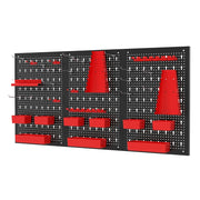 Versatile organizer da parete 120 x 60 x 2 cm per utensili e accessori pratico design in metallo rosso 20_0012943