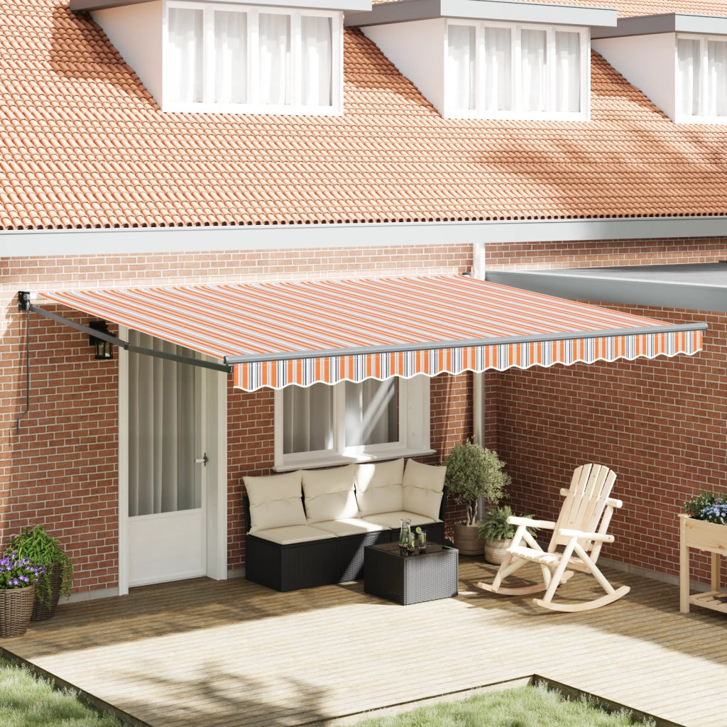 Tenda Manuale Retrattile a Righe Multicolore 450x300 cm