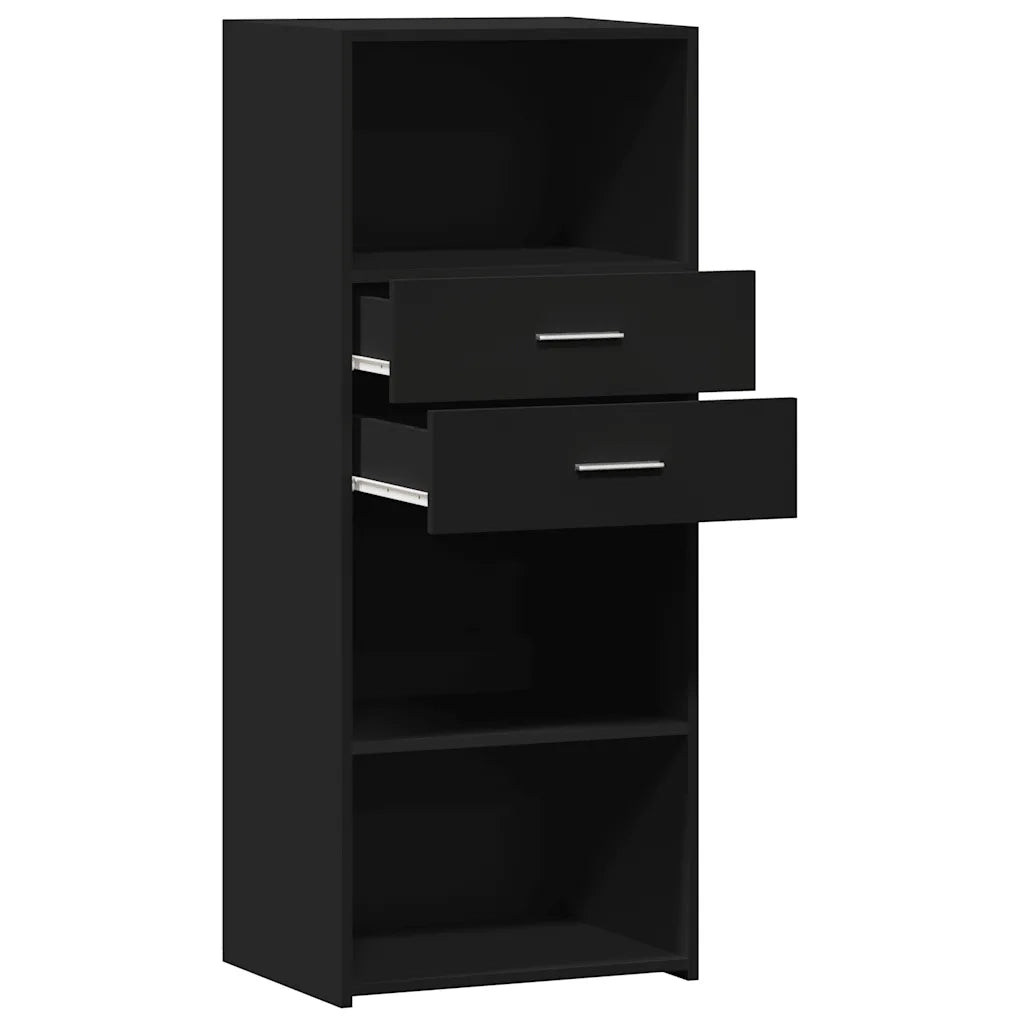 Credenza-Buffet-Armadio da cucina Nera 50x42,5x124 cm in Legno Multistrato