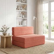 Divano Letto Pieghevole Rosso Arancio 100 x 80 x 60 cm Tessuto 900118