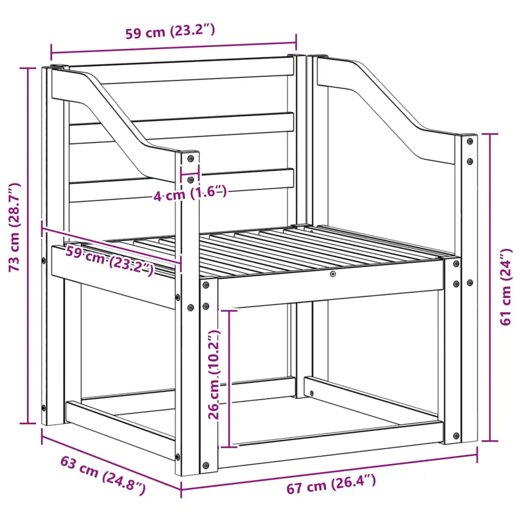 Set di divani da esterno Legno di Acacia Massello Bianco 3438988