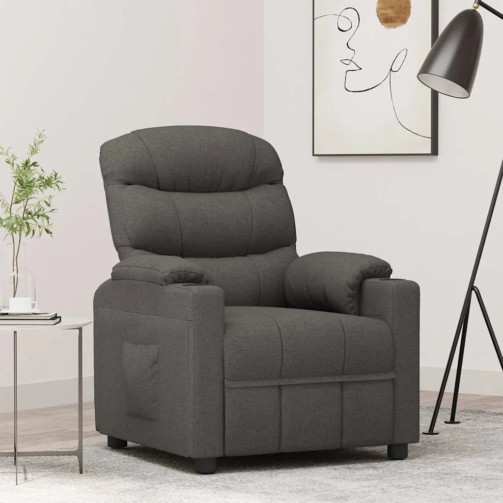 Divano Sedia-Poltrona Reclinabile in Tessuto Grigio Scuro 771601
