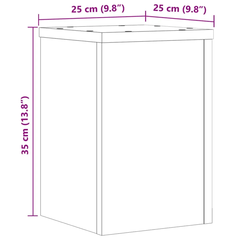 vidaXL Supporti per Piante 2 pz Rovere 25x25x35 cm in Multistrato