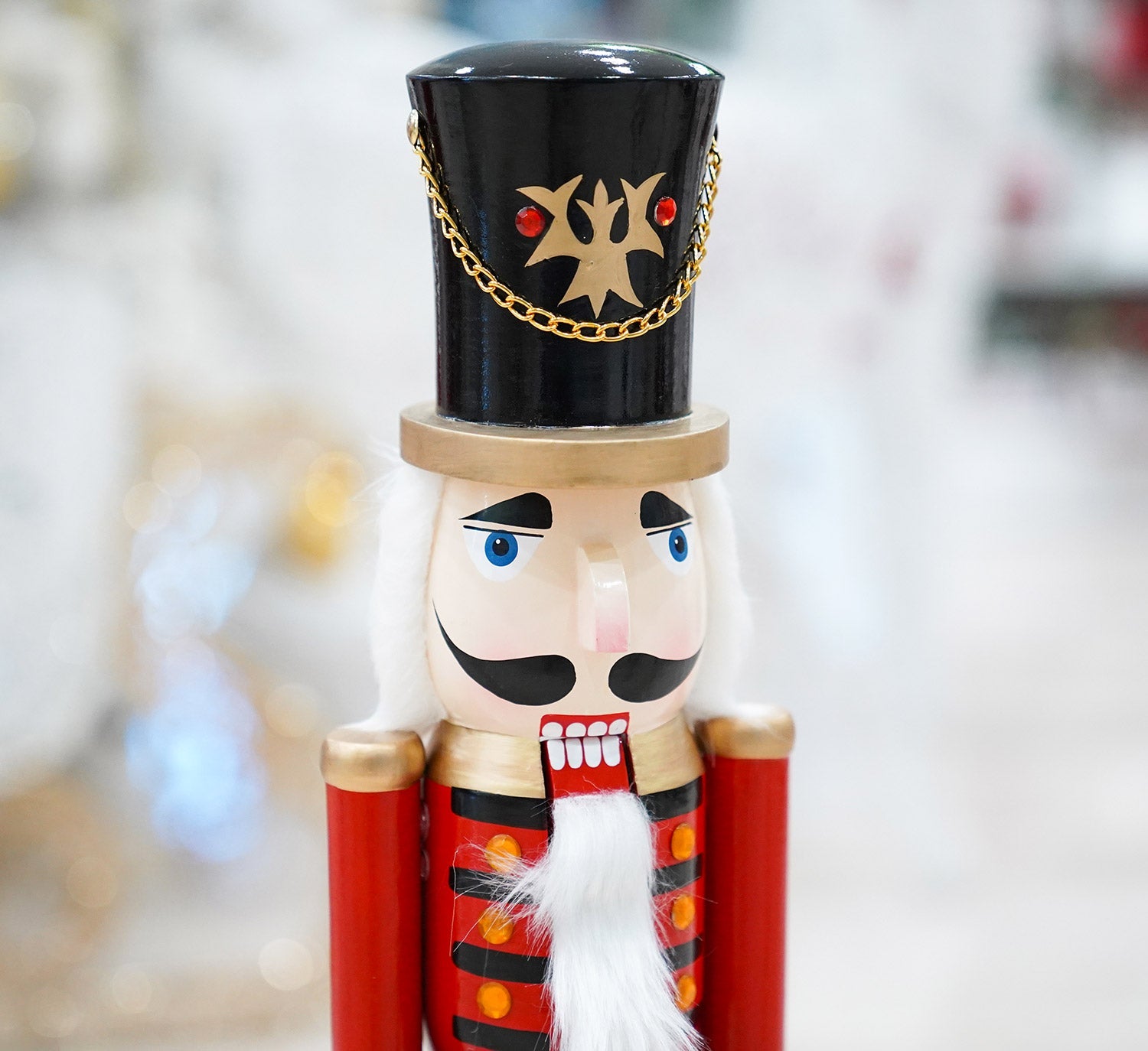 Soldato Schiaccianoci Natalizio H60 cm in Legno con Tamburo Rosso