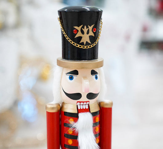 Soldato Schiaccianoci Natalizio H60 cm in Legno con Tamburo Rosso