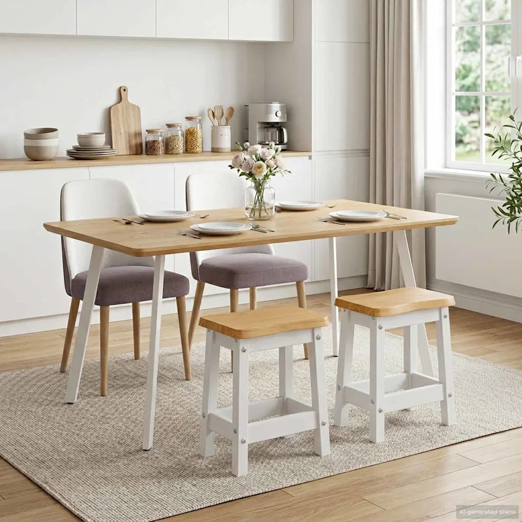VidaXL Sgabello da bar EKAI 2 pcs Bianco 40 x 29 x 45,5 cm 42037012