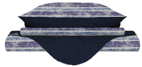Copripiumino Matrimoniale con Stampa sul Sacco e Federe Doubleface Jeans Stripes