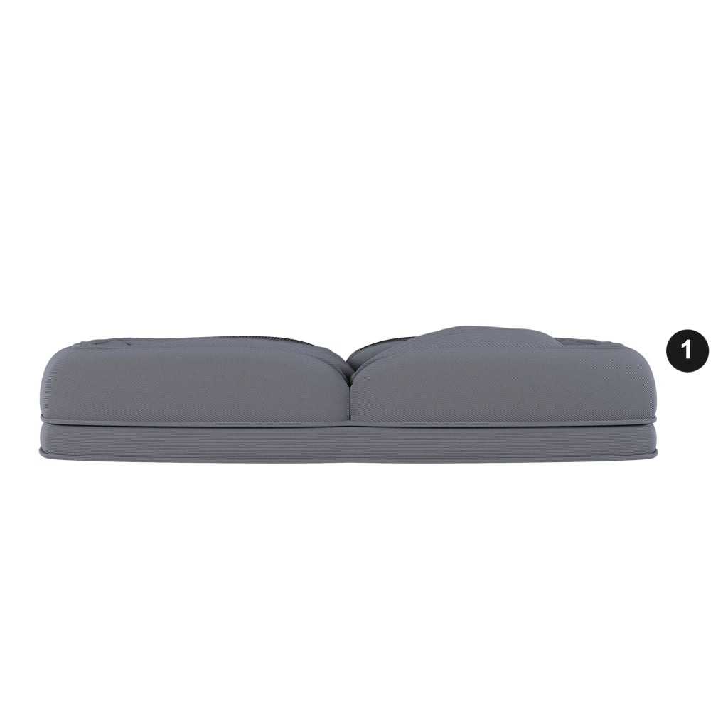 Divano letto ergonomico pieghevole con schienale regolabile a 5 posizioni e 2 cuscini, in tessuto grigio