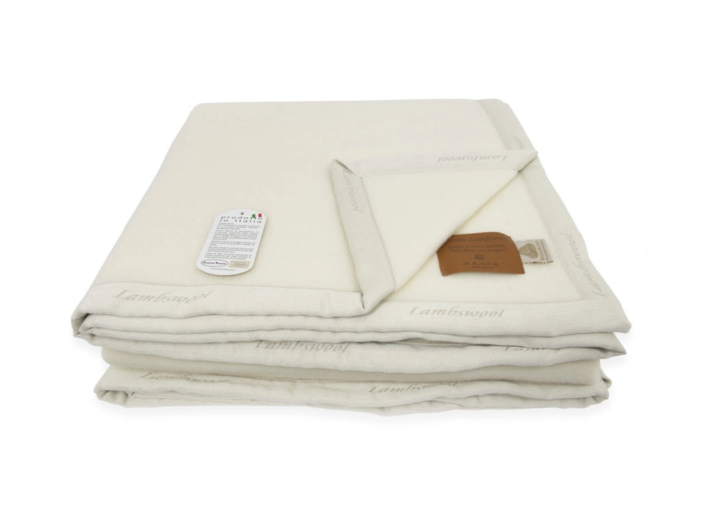Coperta Invernale Modello Lambswool In 100% Pura Lana Vergine - 1 Piazza e Mezza - Naturale