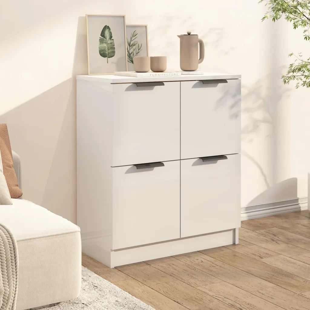 Credenza-Buffet-Armadio da cucina Bianca 60x30x70 cm in Legno Multistrato 888416