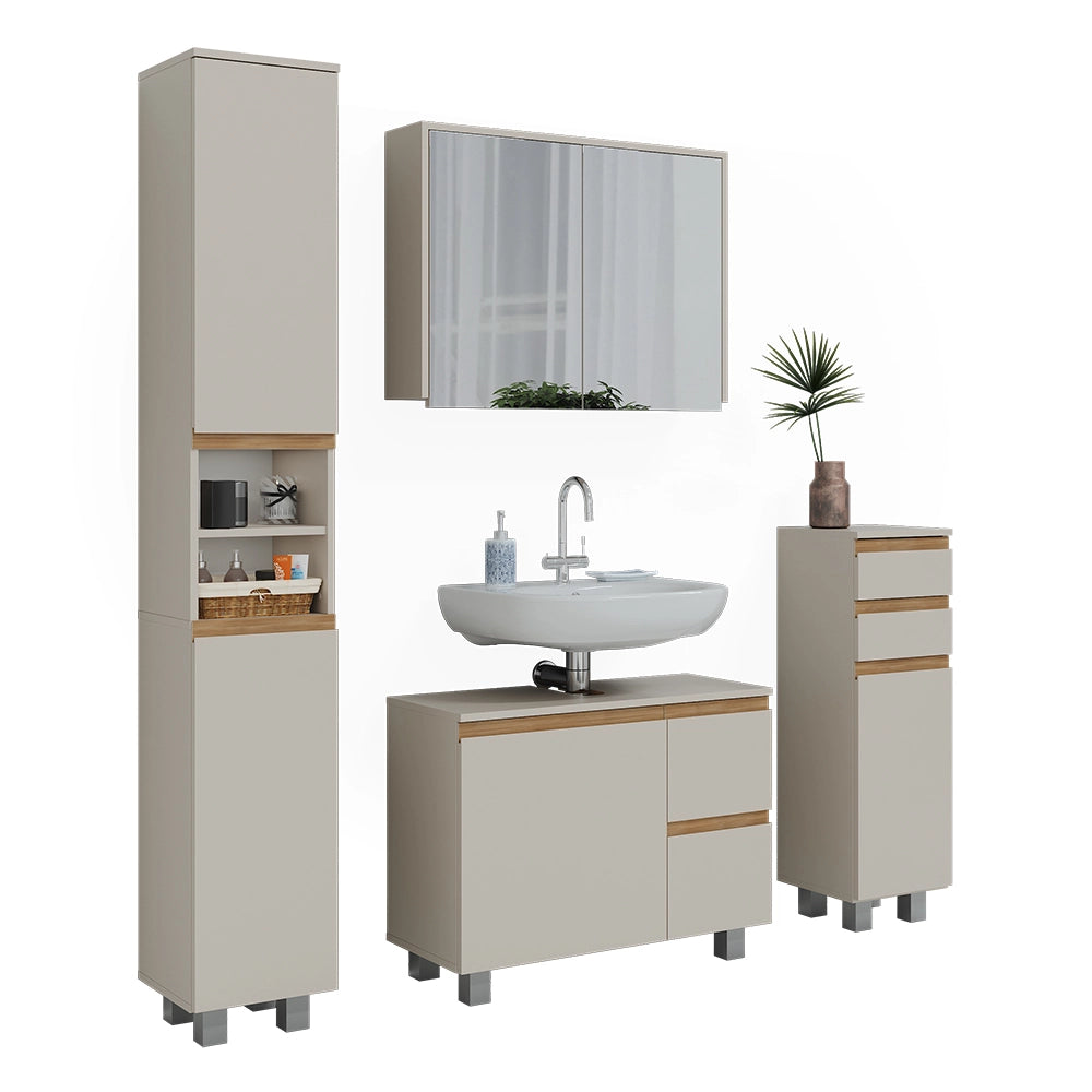 Vicco Set di mobili da bagno Cashmere/Artigianale 4 parti