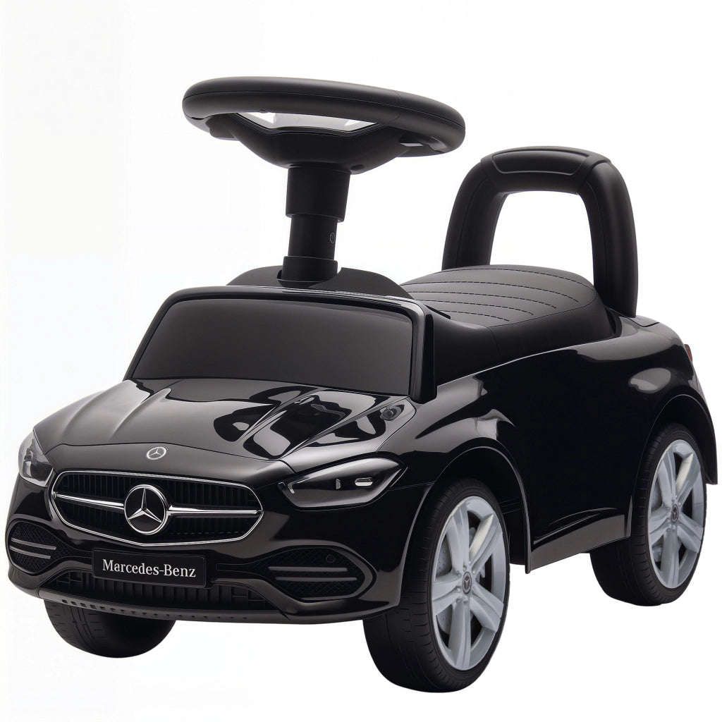 Macchina per Bambini Licenza Mercedes Benz con Clacson e Spazio Portaoggetti, 65x28x39 cm, Nero