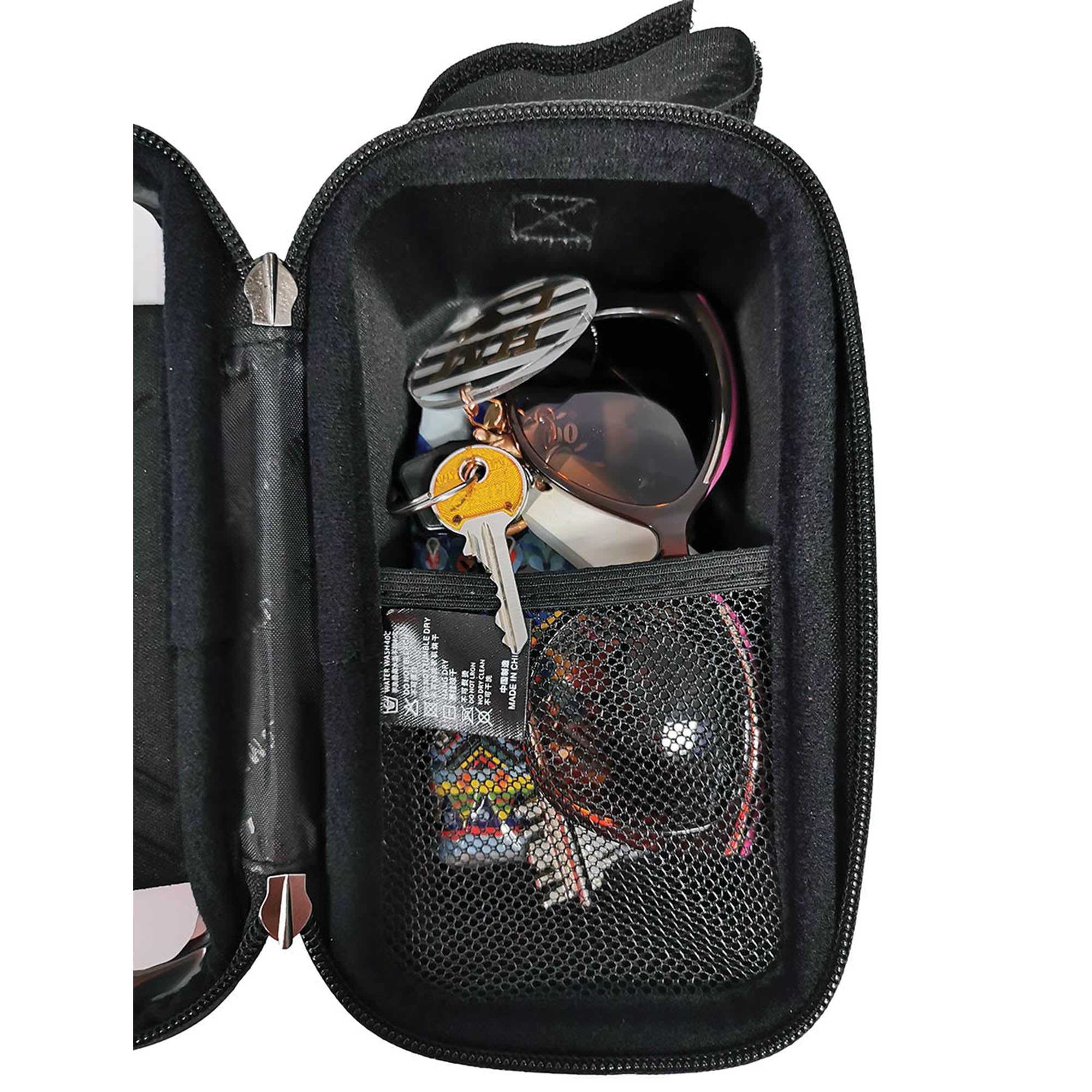 Borsa Portaoggetti da Telaio Bicicletta 18x10x6 cm con Tasca Touchscreen per Smartphone