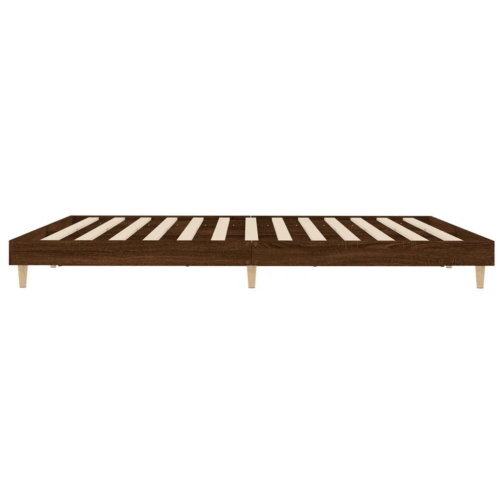 Giroletto senza Materasso Rovere Marrone 200x200 cm Truciolato 832012