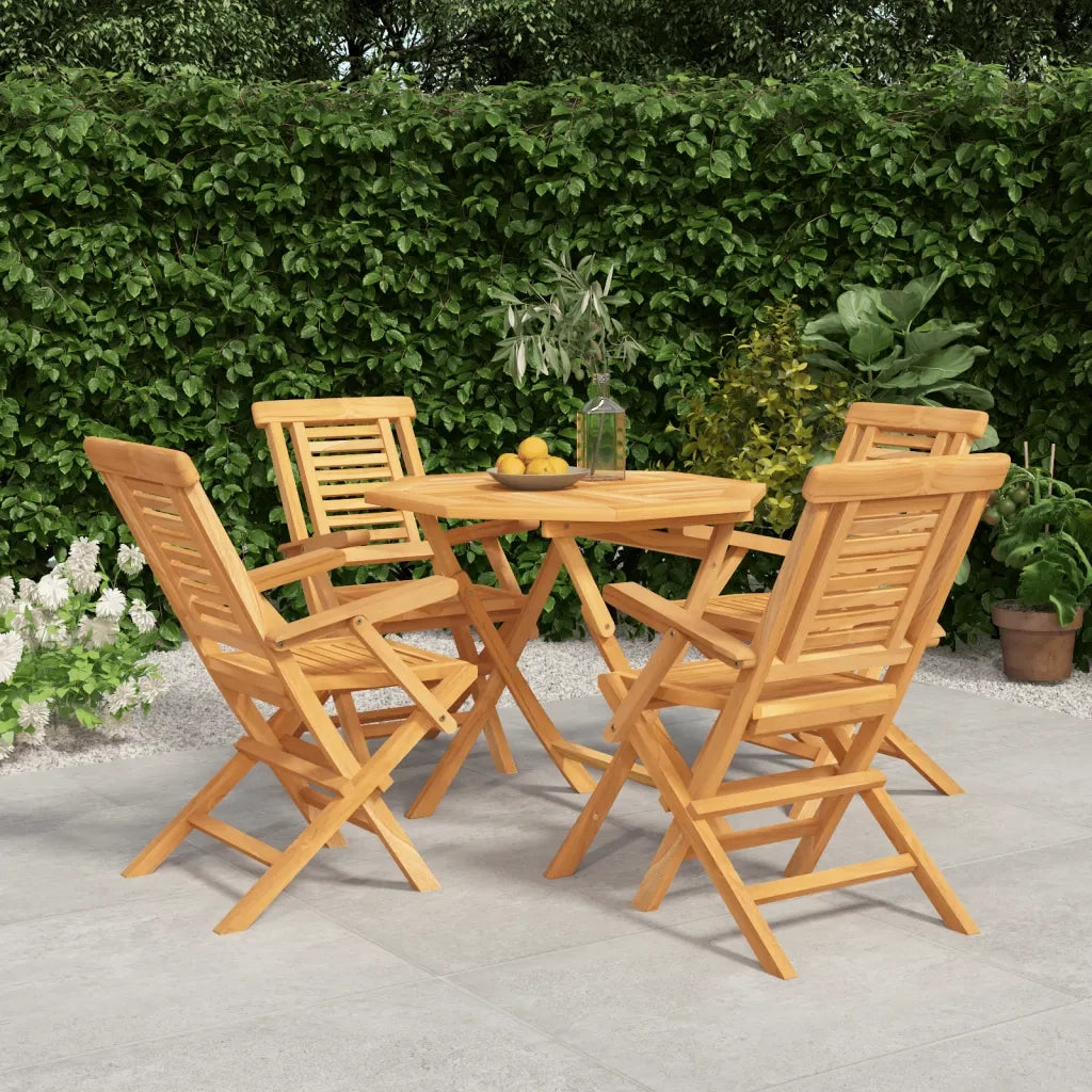Set da Pranzo per Giardino 5 pz in Legno Massello di Teakcod mxl 76311