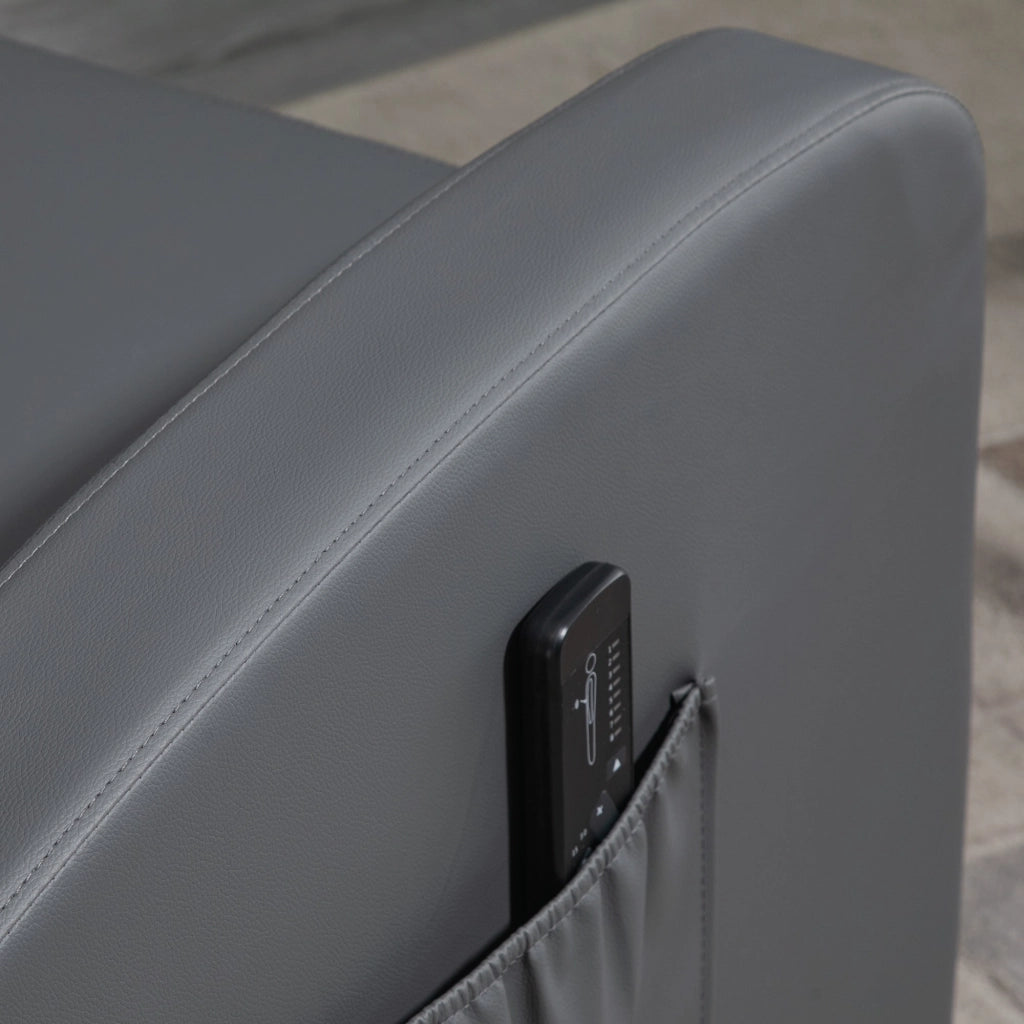 Poltrona Relax Massaggiante 68x88x98 cm con Telecomando in Similpelle Grigio