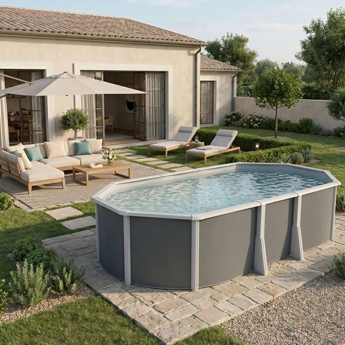 Piscina Fuori Terra Steeldesign Omega 640 - 5,50 X 3,66 X H.1,32 M - Kit Pro