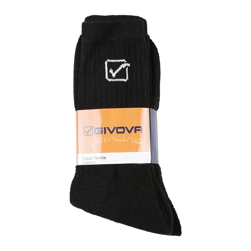 GIVOVA CALZA TENNIS TAGLIA 39/42 DA UOMO MAGLIA IN SPUGNA DI COTONE CONFEZIONE DA 3 NERO