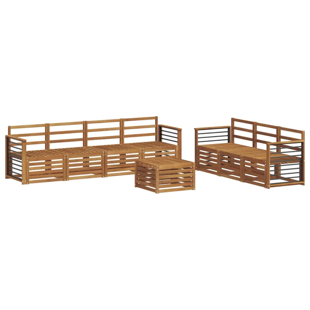 Set divani 8 pcs Naturale Legno di Acacia Massello