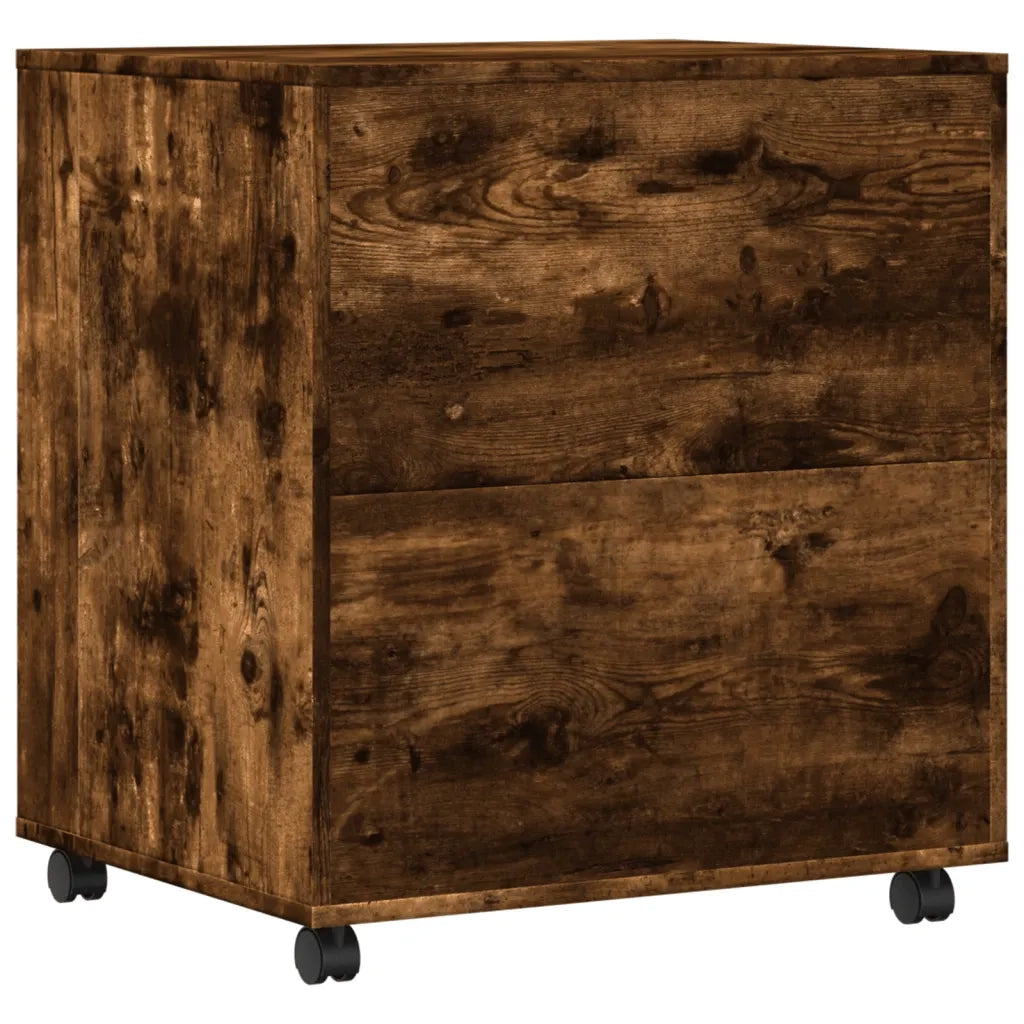 vidaXL Supporto per Stampante con Ruote Rovere Fumo 60x50x67 cm