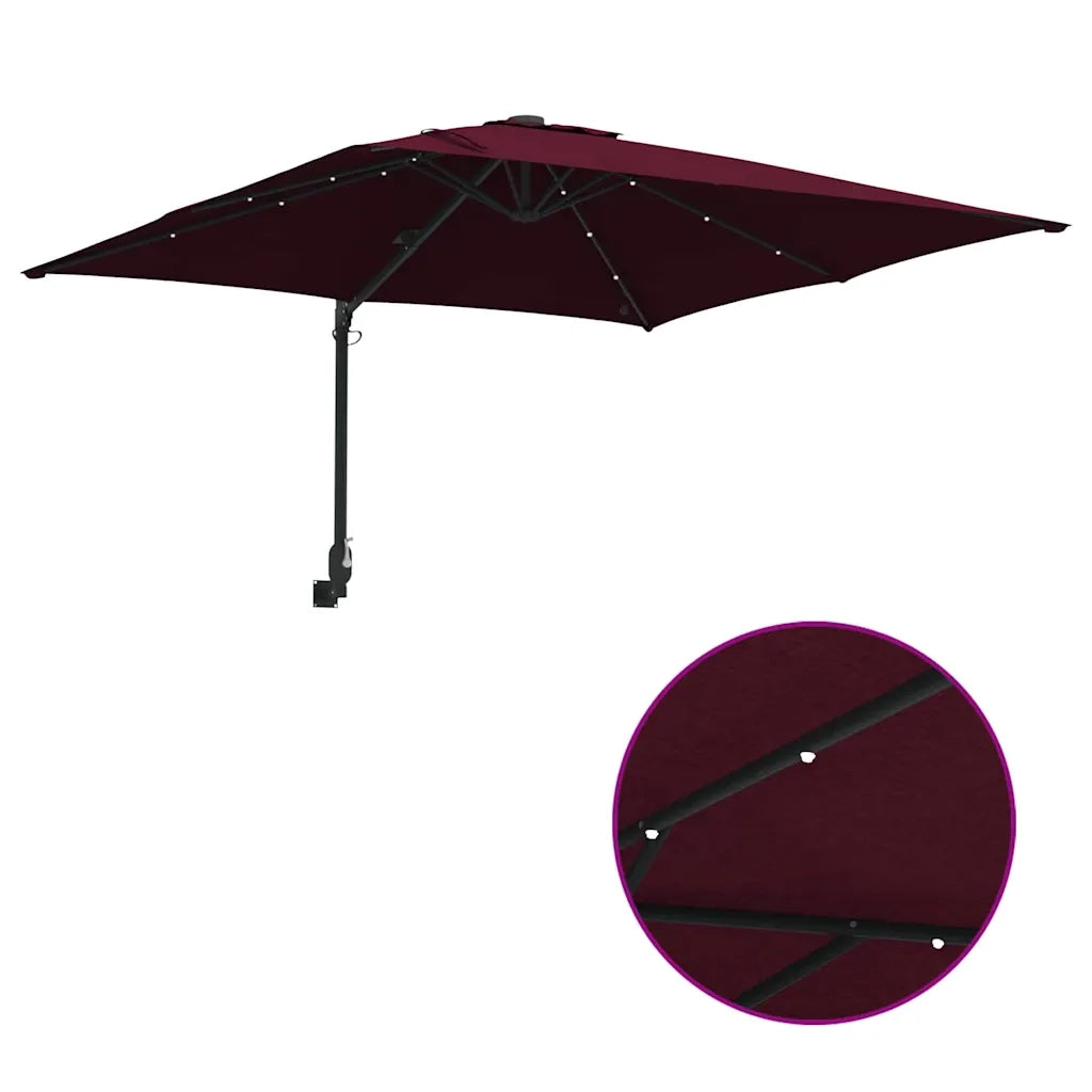 Ombrello da giardino Rosso Bordeaux 248,5 x 247,5 x 160 cm 42003255