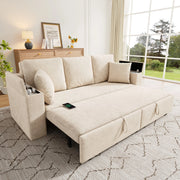 Sofa 3 posti con funzione letto; USB e Type-C; 210;5 x 192 x 93 cm; chenille beige