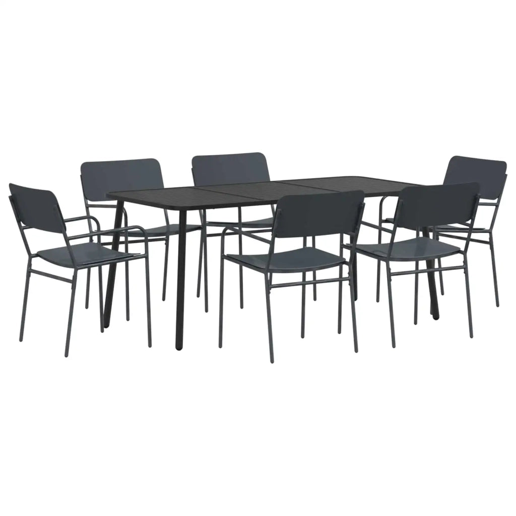Set da pranzo 7 pz Antracite Acciaio 3422856