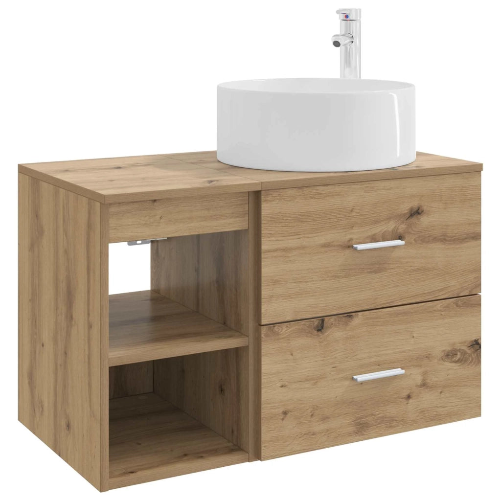 Set di mobili per il bagno 2 pz Rovere Artigianale 3403935