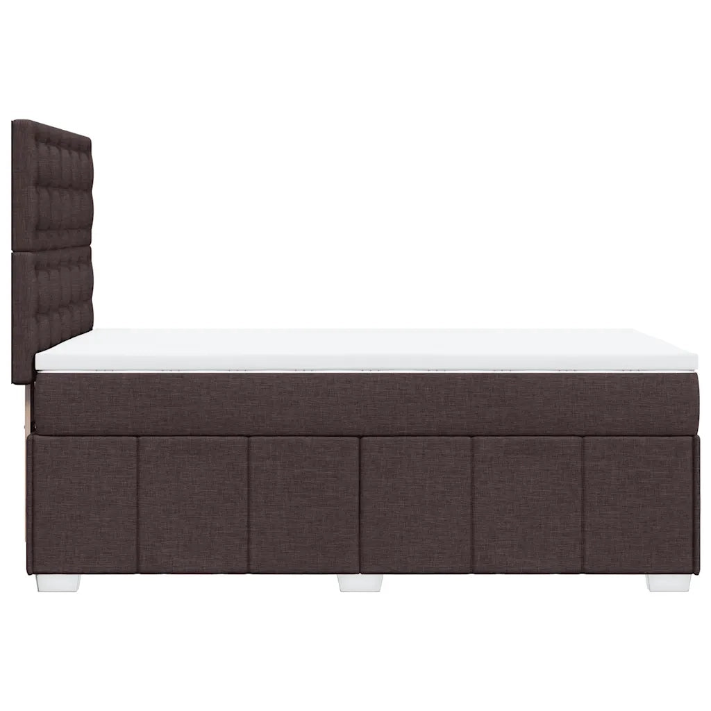 Giroletto a Molle con Materasso Marrone Scuro 90x200 cm Tessuto 3291568