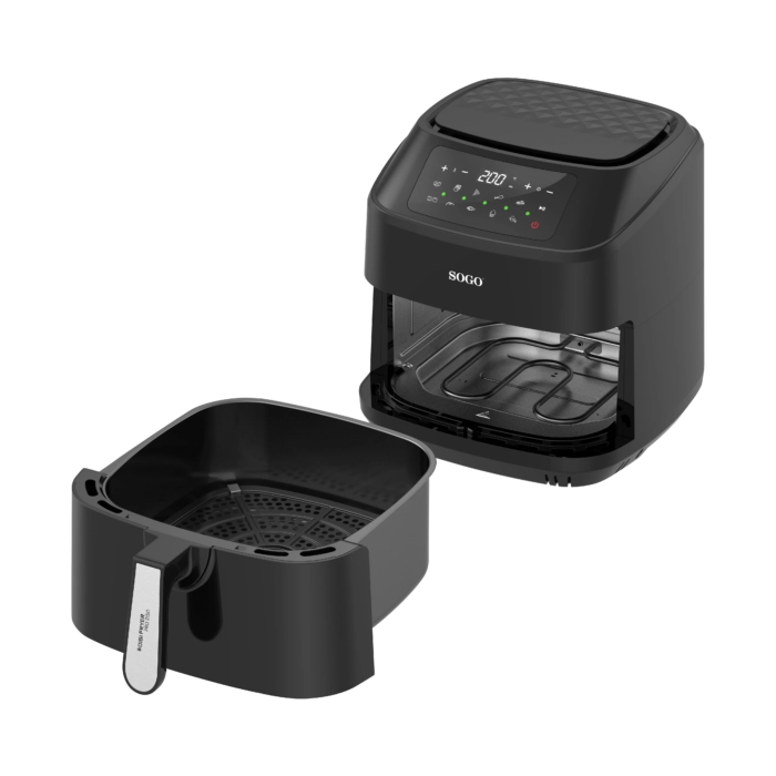 Friggitrice ad aria elettrica 7,5L con doppia resistenza, 10 programmi preimpostati, display LED digitale 2150W - SOGO