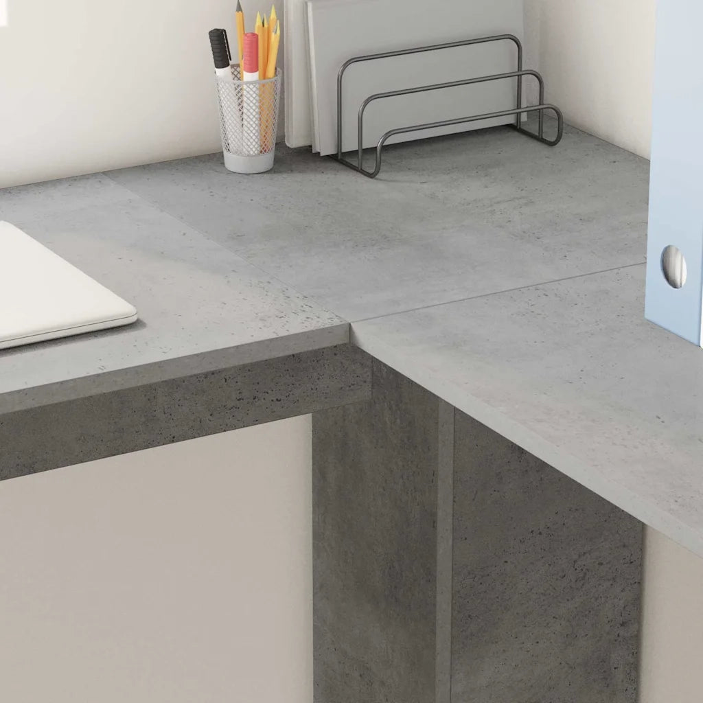 Scrivania ad angolo Grigio cemento 140 x 113,5 x 75 cm 869557