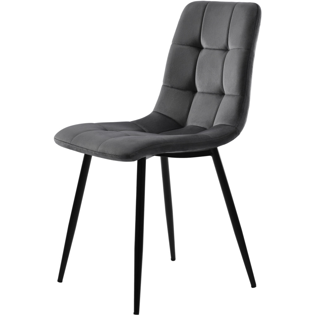 Set da pranzo 100x100x76 cm con 4 sedie; piano effetto marmo in MDF; metallo e velluto nero
