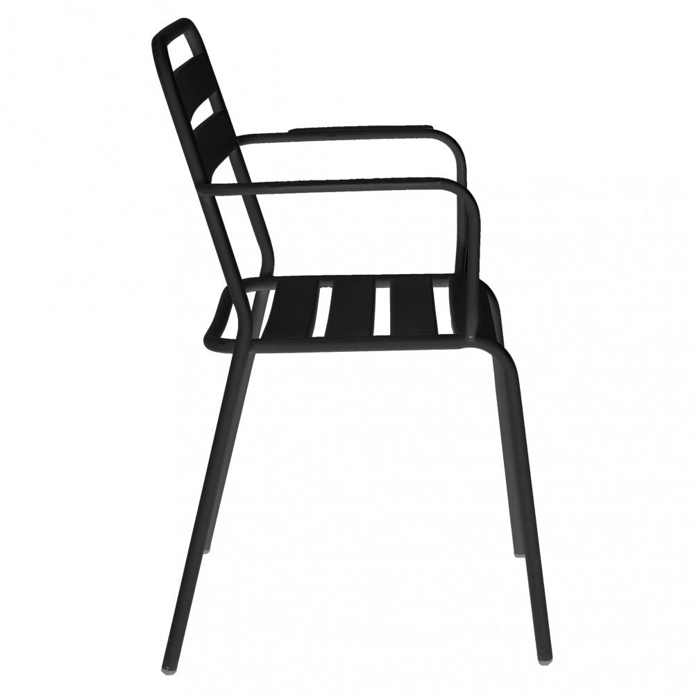 Poltrona Bristol Impilabile 51x52x81 h cm in Acciaio Antracite