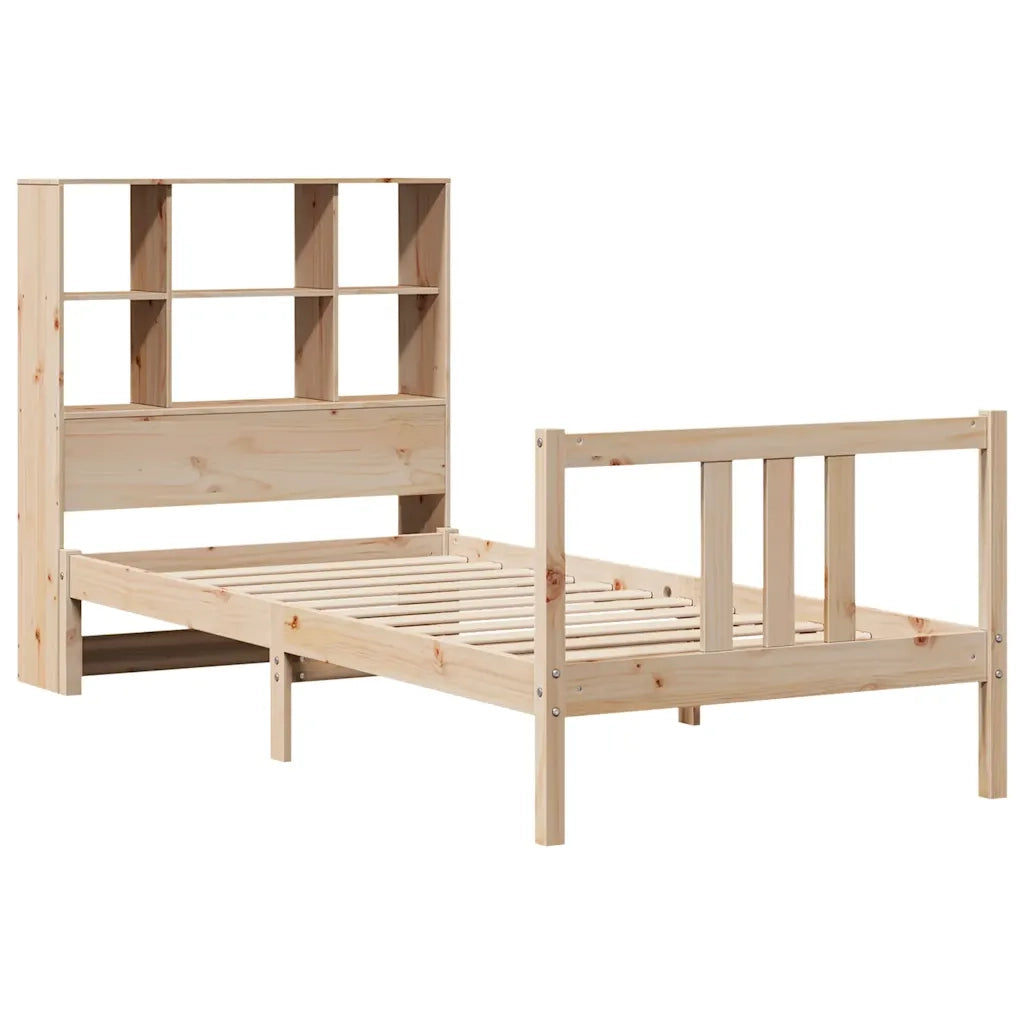Letto Libreria senza Materasso 90x190 cm Legno Massello Pino