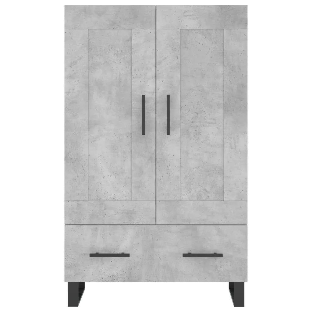 Credenza-Buffet-Armadio da cucina Grigio Cemento 69,5x31x115 cm in Legno Multistrato 833069