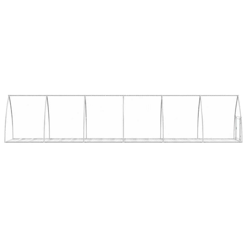 Gabbia per conigli in argento 600 x 105 x 120 cm in acciaio zincato Argento 02_0041698