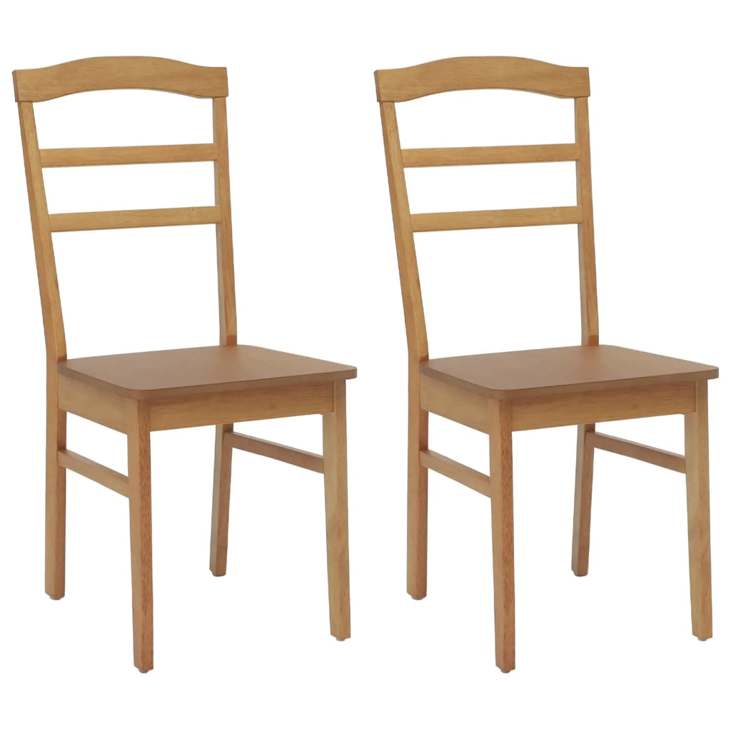 Sedia da pranzo 2 pcs Naturale Legno di gomma solido 42020495