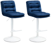 2er Set Barhocker Damar Samt weiЯ