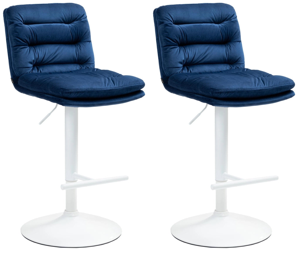 2er Set Barhocker Damar Samt weiЯ