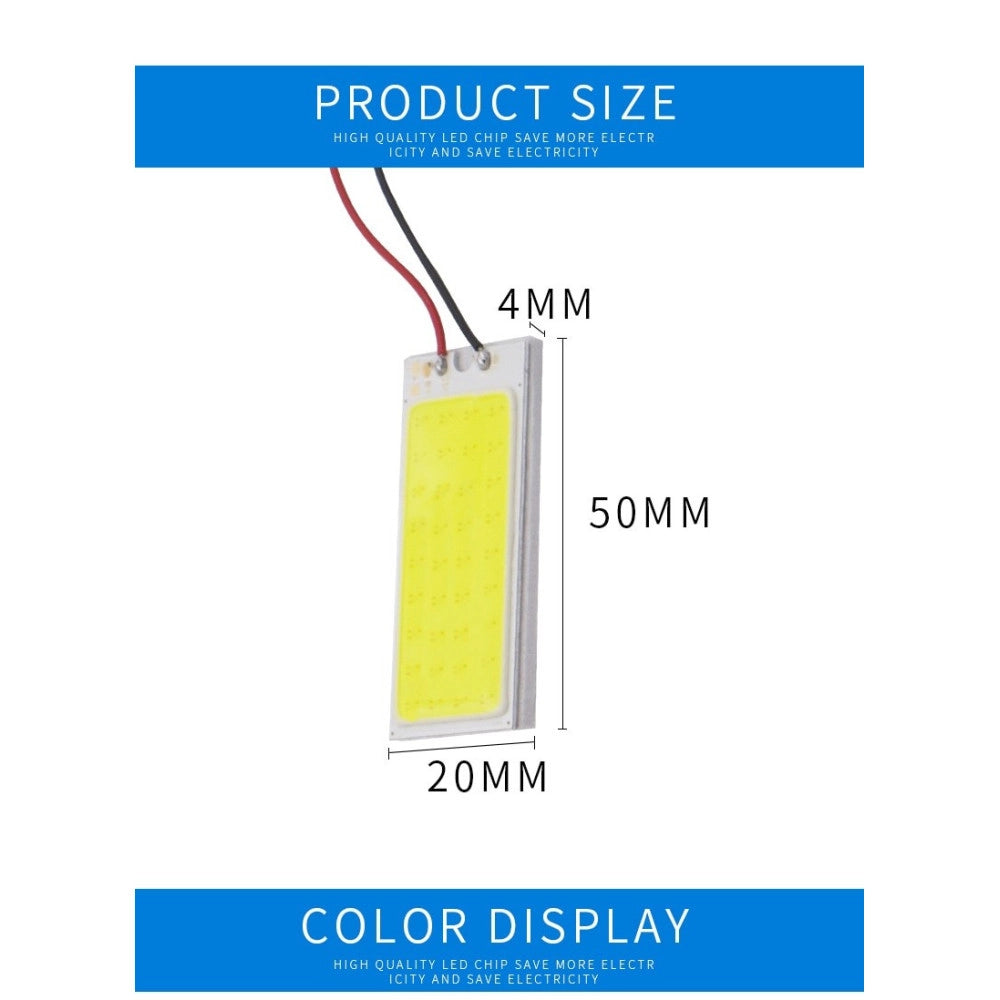 Trade Shop - Pannello Led Cob Chip Luce Cortesia Interno Auto Adattatore T10 -