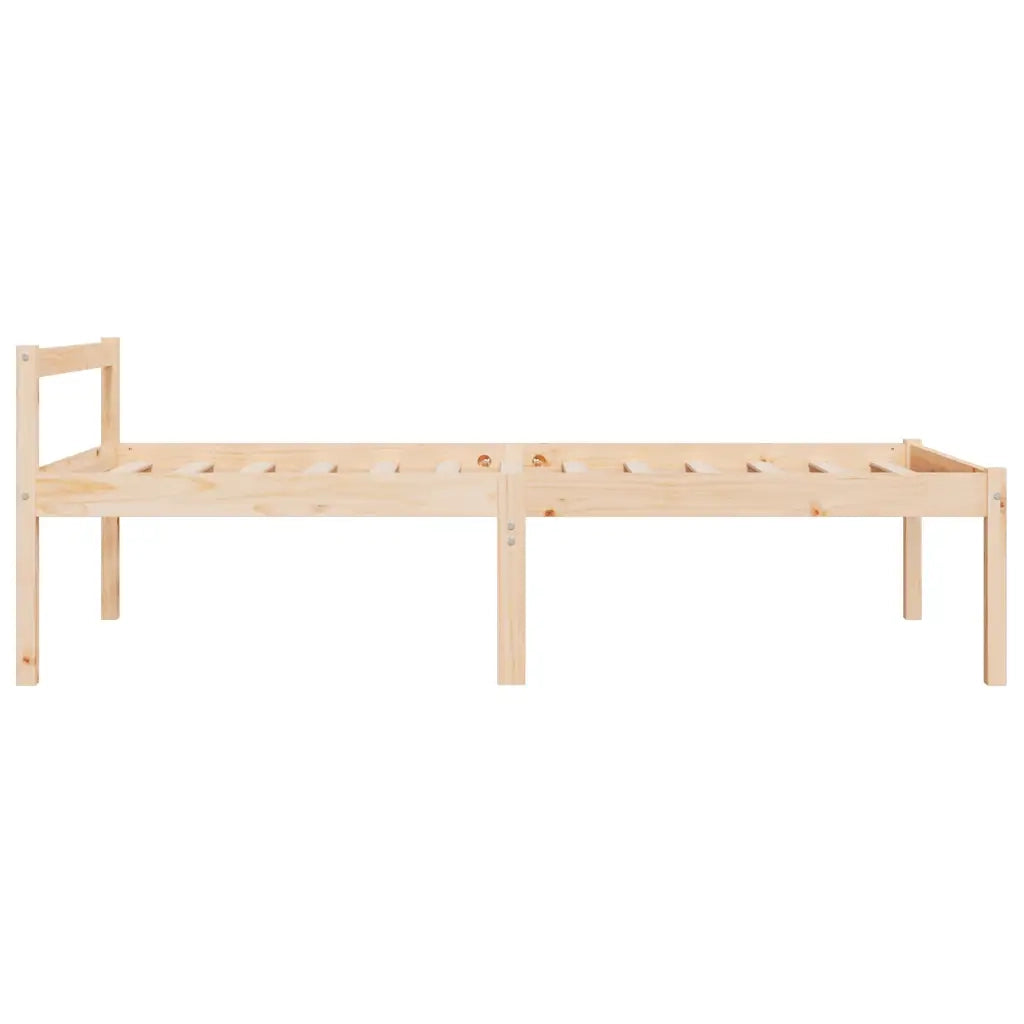 Letto per Anziani 90x190 cm Single in Legno Massello di Pino 810579