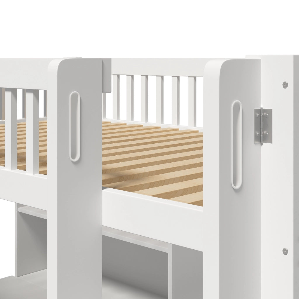 LETTO A CASTELLO 90x200 cm con scrivania, 3 cassetti, bianco