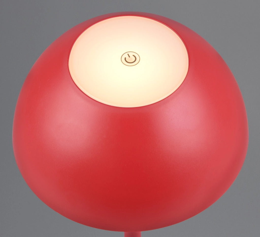 Lampada da tavolo LED 2W ricaricabile Ricardo rossa