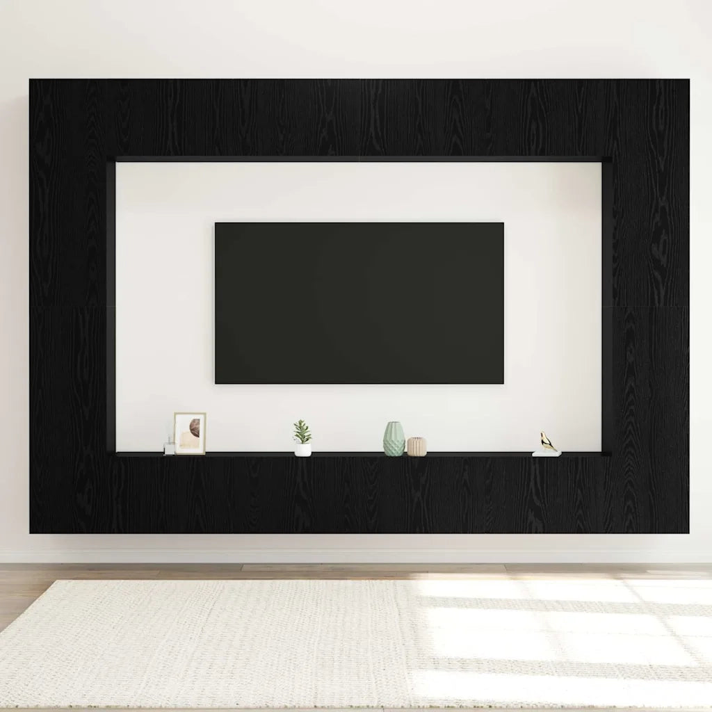 Set mobile TV 8 pcs Rovere Nero 100 x 30 x 30 cm 3332528