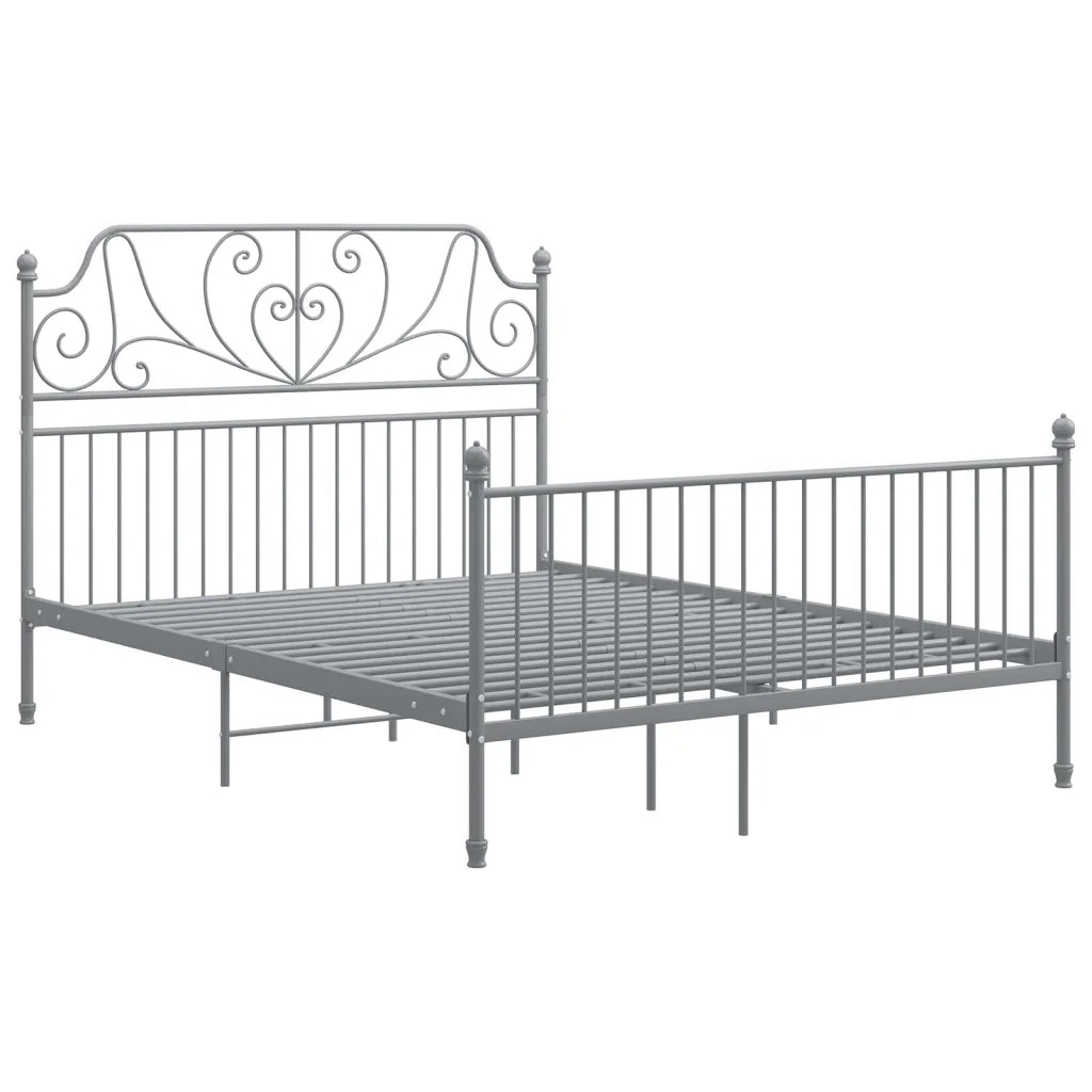 Giroletto senza Materasso-Struttura Letto Grigio in Metallo 140x200 cm 260048