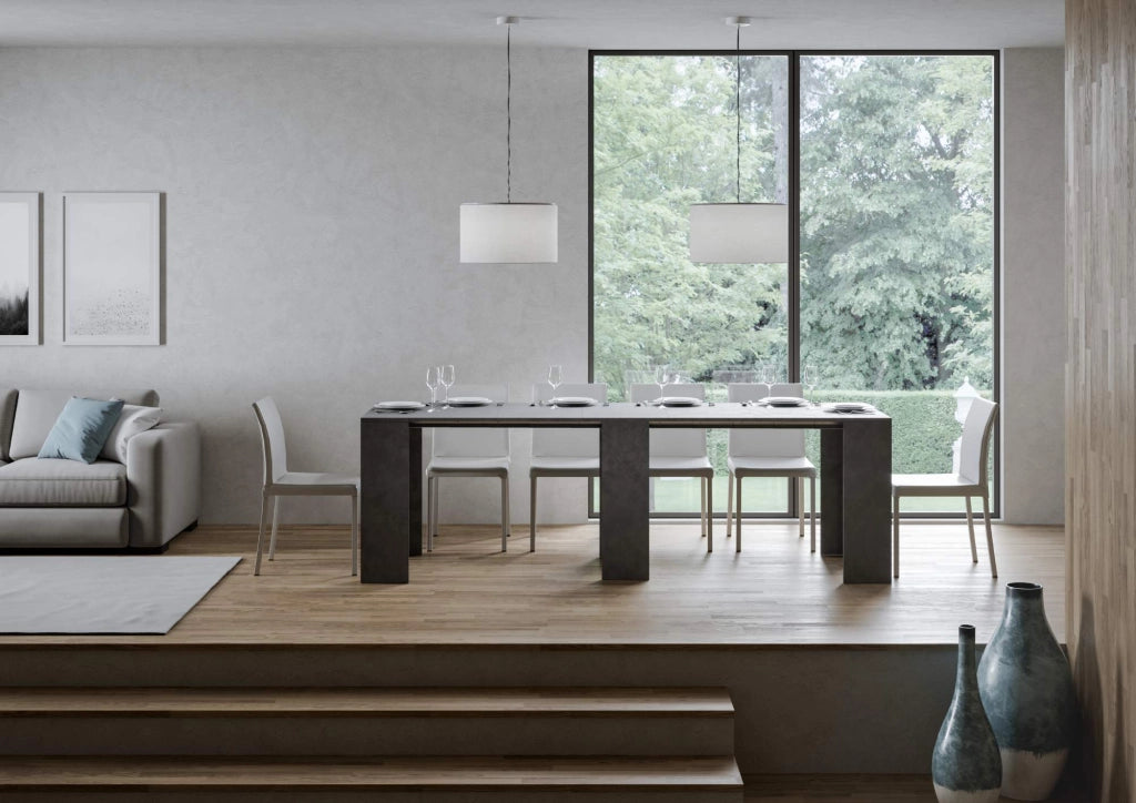 Consolle Allungabile 78-299x47x80 cm in Nobilitato Grigio